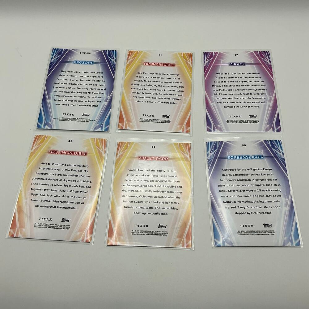 Topps Disney Pixar Incredibles Card Lot Foils Inserts Chrome - Picture 4 of 8